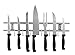 18 Inch Stainless Steel Knife & Utensil Holder With 7 Hooks - Wall Mounted Magnetic knife Strip - Includes Assembly instructions, Hardware & A Mini Level for Easy installation - By Wellington Wares