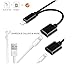 2 in 1 Lightning Adapter Splitter for iPhone X 8 8Plus 7 7Plus (Compatible with iOS 10-11), AMANDER 2 in 1 Dual Lightning Charging Audio Headset Adapters, Support Calling Function & Music Control