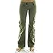 Molecule Women's Himalayan Hipsters Low Rise Flared Green Cargo Pants | USA 2/S (Tag M) Field Green
