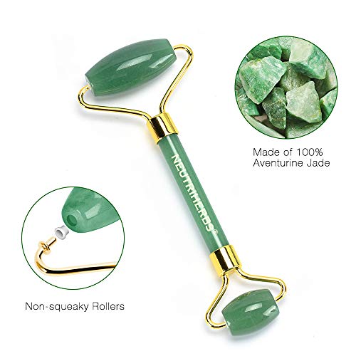 NEUTRIHERBS Jade Roller and Gua Sha Set for Face with Vitamin C Serum (3 in 1 Kit) Facial Massage Skin Care for Eye… - Image 3