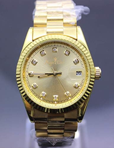 PLKNVT Mens Sport Gold Silver Stainless Steel Style Automatic Mechanical Just 36Mm Classic Date Watches