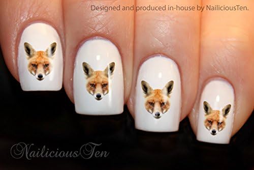 NAILICIOUS TEN Fox Design Nail Art Wraps Water Transfers 21pcs Decals ST8135