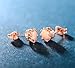 MDFUN Rose Gold Plated 6.0mm Round Brilliant Crown Opal and Cubic Zirconia Stud Earrings