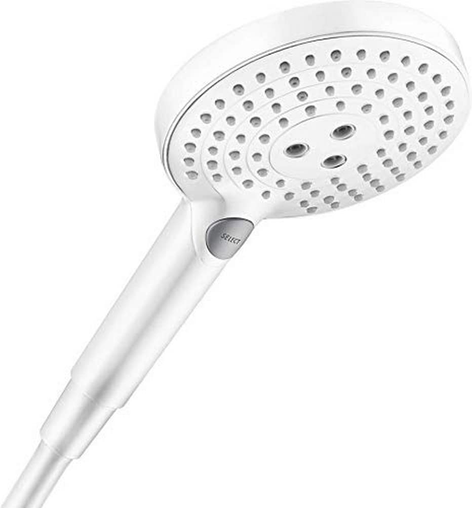 hansgrohe Raindance Select S - shower head, hand shower round (125 mm) with 3 sprays, with anti-limescale function, matt white, 26530700