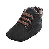 Voberry Toddler Baby Boy's Leather Sneaker Shoes Lace up Snow Boots Warm (12~18 Month, Black)