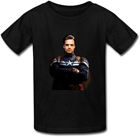 Printed Men's Sebastian Stan Tee Shirt Custom Crew Neck T-Shirt US XL Black