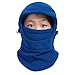 Kids Windproof Double Thick Fleece Hoody Balaclava Outdoor Sledding Skiing Cap (Blue)