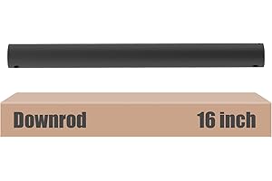 DPXMYG 16 inch Ceiling Fan Downrod with Extension Cord, Black Downrod for Ceiling Fan, 1 inch Outside Diameter, Ceiling Fan Boom Suitable for a Wide Range of Fans (Black, Not Threaded)