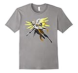 Mens Overwatch Mercy Battle Ready Spray Tee Shirt Large Slate