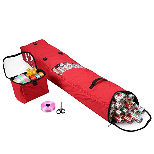 image for Primode Hanging Gift Wrap Storage Bag with Detachable Accessory Tote |