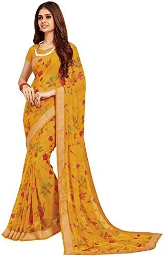 Kuberan Yellow Chiffon Daily Wear Saree