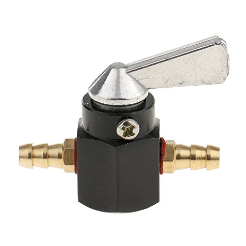 MonkeyJack 2 Pieces Black+Yellow 6mm 1/4'' Fuel Control Cut Off Valve Flow Switch for Motorcycles ATVs Dirt Bikes