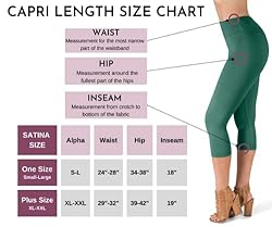 SATINA High Waisted Capri Leggings for Women