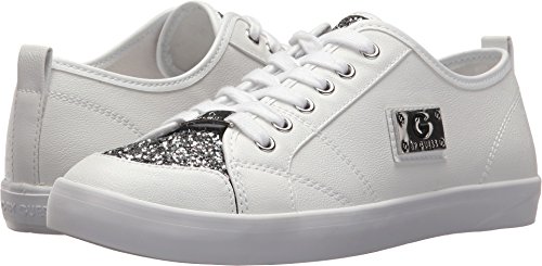 G by GUESS Women's Mallory7 White/Pewter Glitter 9 M US