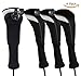 FINGER TEN Golf Club Head Covers Woods Hybrids Value 2/3/4 Pack, Headcovers Men Women 3 5 7 X with Interchangeable Number Tag, Fit All Wood Hybrid Clubs