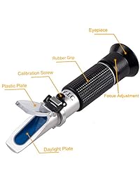 Brix Refractometer for Homebrew Beer Wort, SmartSmith Dual Scale Automatic Temperature Compensation 0 32  Specific Gravity Hydrometer with ATC