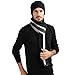 Mansy Mens Classic Cashmere Shawl Winter Warm Long Fringe Striped Tassel Scarf (Black)