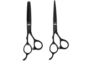 Left-Handed Hair Cutting Scissors Set 6 Inch JP 440C Stainless Steel Barber Shears, Professional Ergonomic Hairdresser Thinni