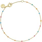 gorjana - Capri Bracelet 7 inches - 18k Gold-Plated - Vibrant Color Options - Hand-Painted Enamel Beads- Adjustable Fit - Versatile Layering, Spring Ring Closure