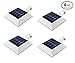 [4 Pack] GVSHINE Solar Powered Waterproof Security Lamp, 4 LED Solar Gutter Lights for Outdoor Garden, Fence, Dog House Tree Outside Garage Door Wall Stairs Anywhere Safety Lite with Bracket