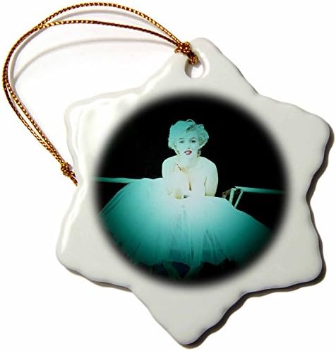 3dRose Marilyn Monroe Legendary Screen Actress and Model Black Turquoise Snowflake Ornament, 3″ 3dRose Marilyn Monroe Legendary Screen Actress and Model Black Turquoise Snowflake Ornament, 3″