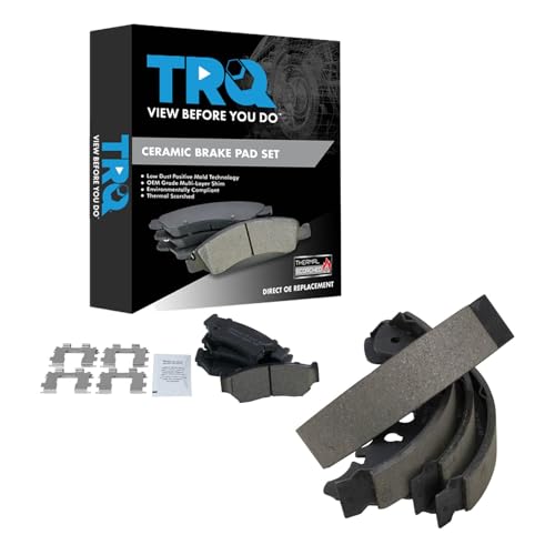 TRQ Front Brake Pads Ceramic Compatible with 1999-2004 Chevrolet Tracker 1999-2004 Suzuki Vitara Image