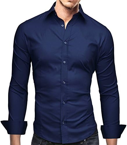 Marco Marcucci Dress Shirt for Men Flim Fit - Long Sleeve Casual Italy Design
