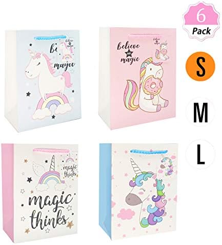 6 Pack Unicorn Horn Glitter Ears Flower Headband Birthday Party Favor Supplies