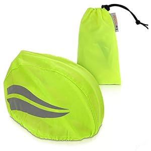kwmobile High Visibility Helmet Cover – Reflective Water-Resistant Hi Vis Cycling Protection for Bike Helmets with Wavy…