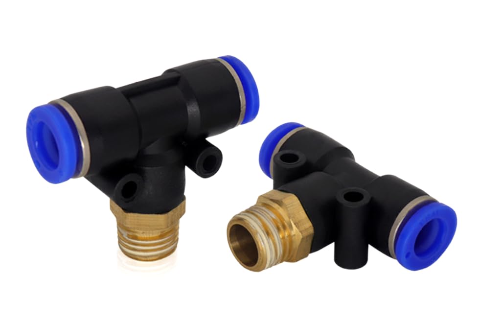 Pneumatic Multiple Plug Fitting TE 1/4 Inch - 6 mm IQS T-Piece Compressed Air