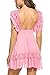Avidlove Women Sexy Babydoll Two Pieces Nightwear Mesh Lace Lingerie Set Pink XXL