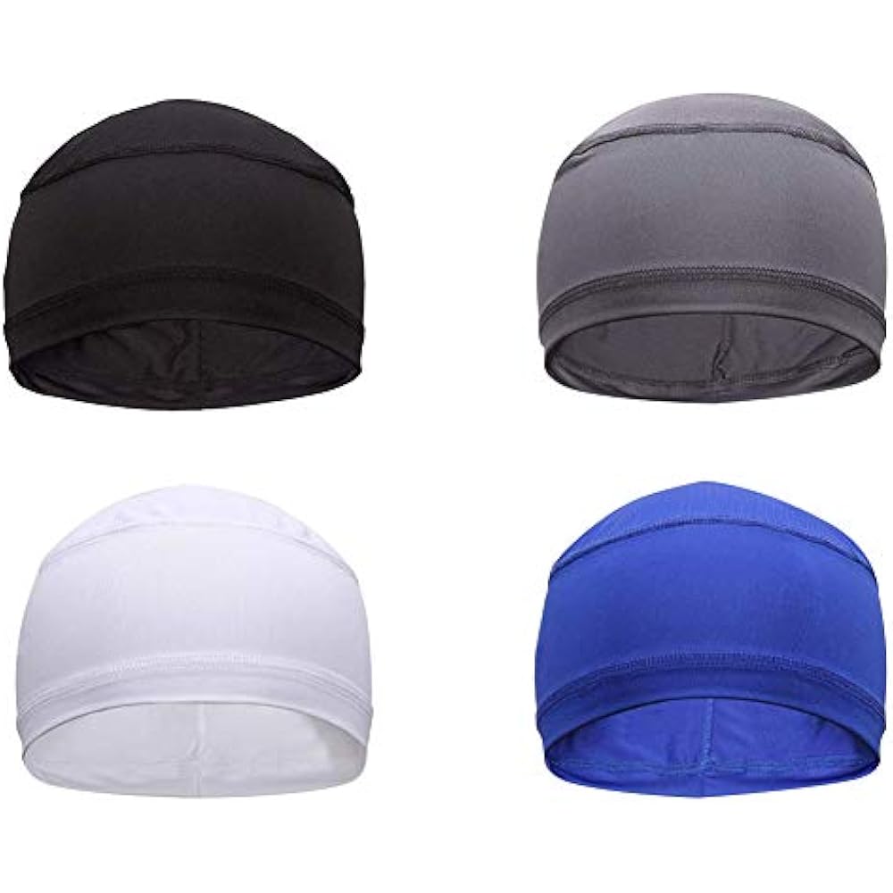 4 Pack Cycling Skull Caps Helmet Liner Cooling Beanie Sports Running