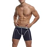 MASS21 Men's Liquid Stretch Boxer Brief Long Leg Quick Dry Underwear 3 Packs