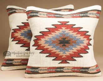 Amazon Com Mission Del Rey Pair Southwest Wool Pillow Cover 18x18