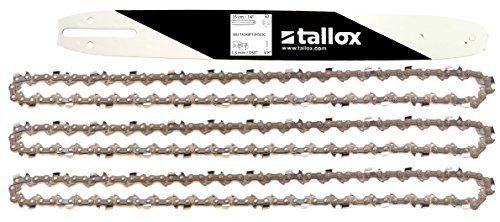 tallox Schwert und 3 Sägeketten 3/8" 1,3 mm 50 TG 35 cm Führungsschiene kompatibel mit Stihl Motorsägen