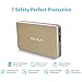 [Built-in Cables] OLALA S75 7500mAh Slide Power Bank Portable Charger with Apple MFi Lightning & USB Cables for iPhone, iPad, Samsung (Gold)