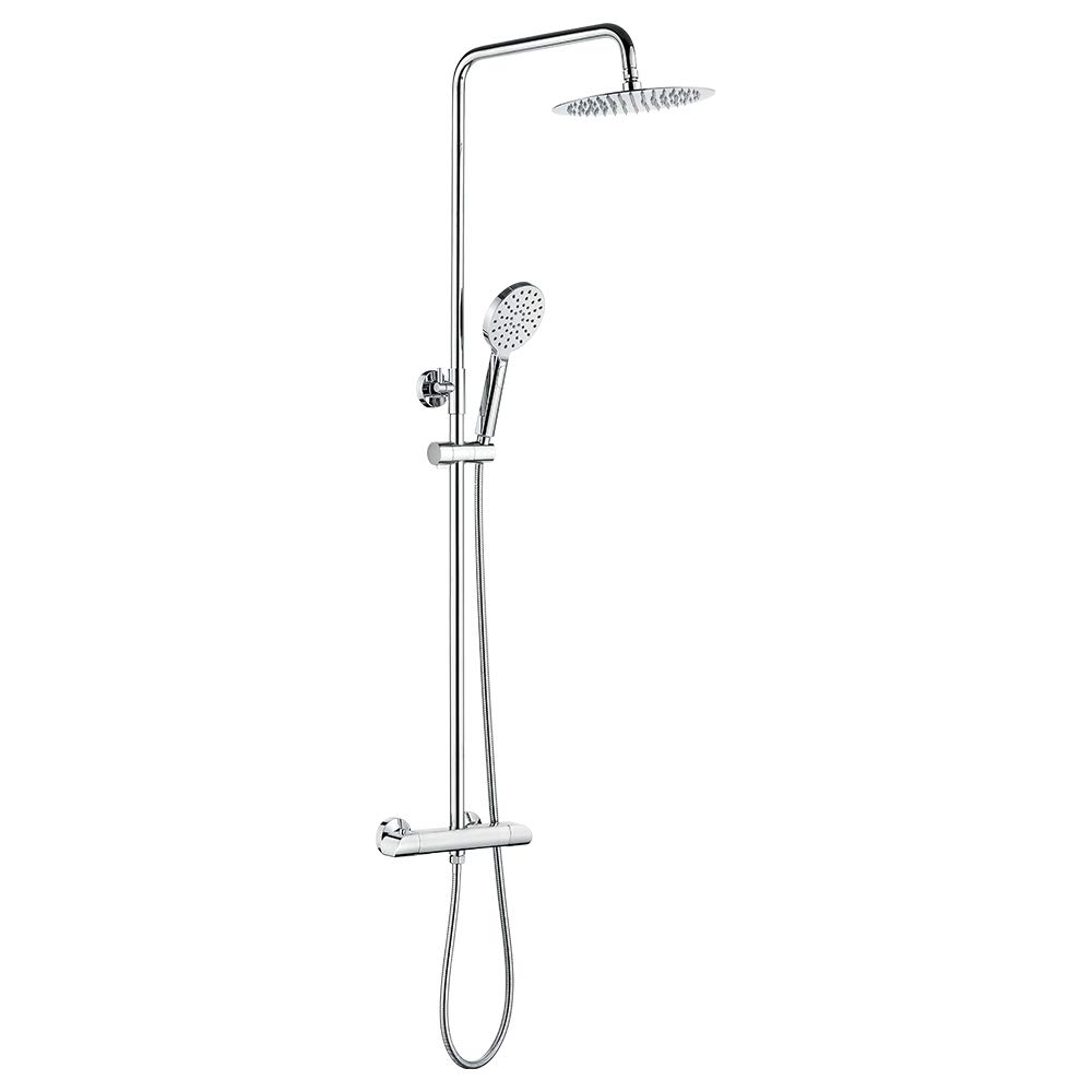 Ibergrif - Thermostatic Shower System, Rainfall Mixer Tap Kit, Chrome