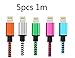 5 PCS 3.3 Feet 8 Pin Date Cable And Charging Cord for iPhone 6, 6 Plus, 5S, 5, 5C(silver,blue,green,orange,rose)