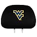 FANMATS West Virginia University Head Rest Cover Set,Black,14
