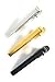 Sharper Finish 3 Modern Narrow Tie Bars - 1.5 Inch Clips for Skinny Ties - Gold-Tone, Silver-Tone, Black