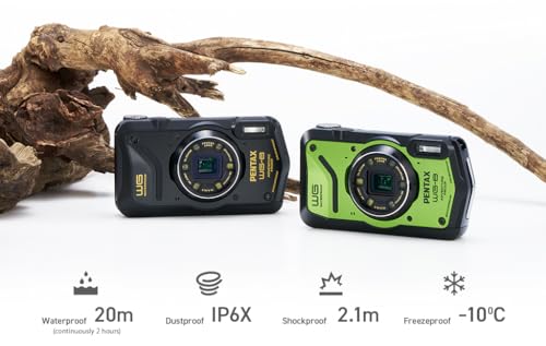 PENTAX WG-8 Black All-Weather Adventure Camera, Featuring Outstanding Waterproof, dustproof, Shock-Resistant Performance, Multi-Application Ring Light for Macro Photography and Webcam Function
