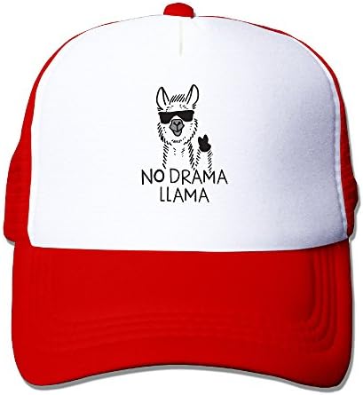 DACHEN Adut No Drama Llama Snapback Baseball Cap Outdoor Sports Mesh Hat Sun Hats Red