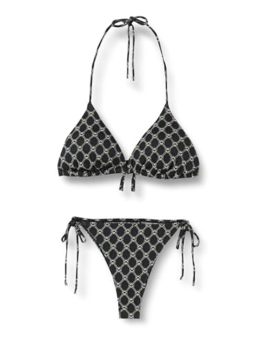 Emporio Armani Women's Triangle and String Brazilian Jacquard Monogram Bikini S…