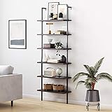 Nathan James Theo 6-Shelf Tall Bookcase, Wall Mount