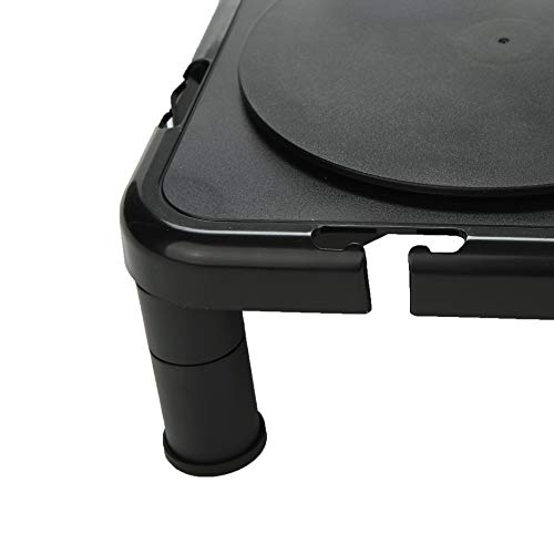 image for Mind Reader TRIMOS-BLK Rotative Corner Adjustable Risers, Extra Storag
