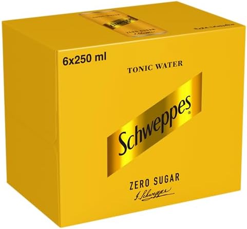 Schweppes Zero Sugar Tonic Water, Premium Sparkling Carbonated Drink ...