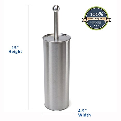 Huji Stainless Steel Toilet Paper Canister and Toilet Brush Case Holder Set Bathroom Accessory Set Gift Set (1, Set of 2)
