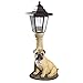 Bits and Pieces-Solar Light Fawn Pug-Solar Powered Garden Lantern - Resin Dog Sculpture with LED Light