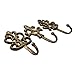 Shabby Chic Decorative Wall Hooks - Set of 3 - Cast Iron French Country Wall Decor - Farmhouse Hangers for Coats, Purses and More - Gold with Black