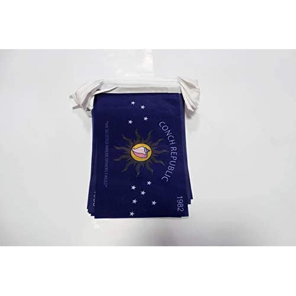 AZ FLAG Conch Republic Bunting Flag, 20 Ft Garland 20 Small Conch Republic Flags 8'' x 6'', 100% Polyester String Pennant, 6 meters